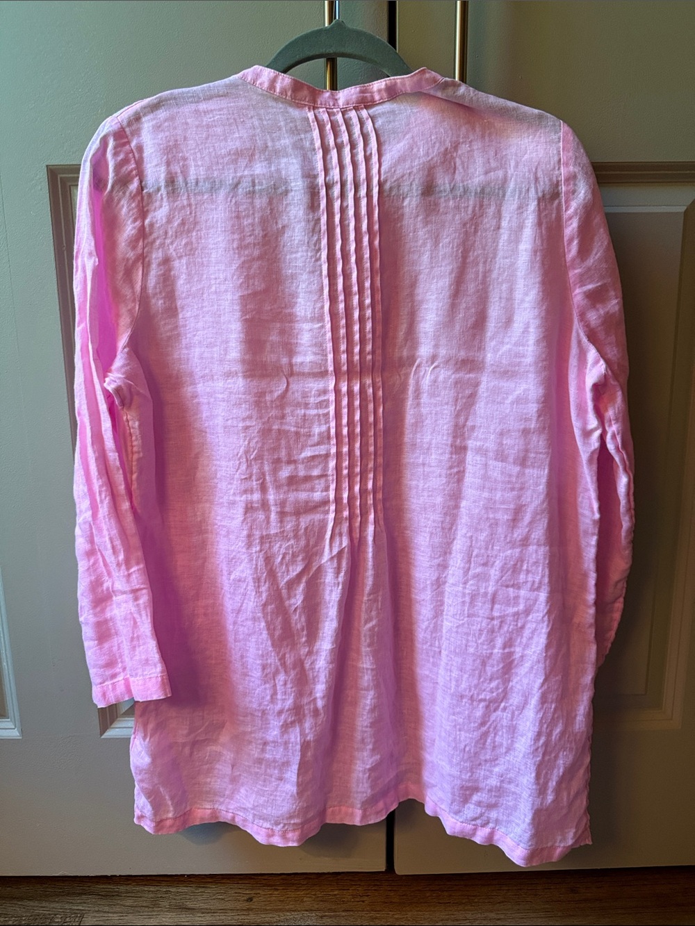 Lily Pulitzer Shirt Pink Pintuck Tunic Top - Lightweight 100% Linen - Picture 5 of 5